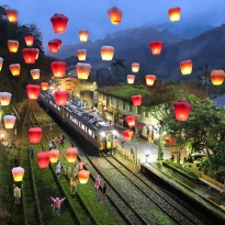The sky lantern train